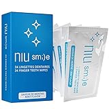 Niusmile Finger Teeth Wipes | 24 Disposable Oral Brush Ups | Portable Pack | Latex Free | Mint Flavor
