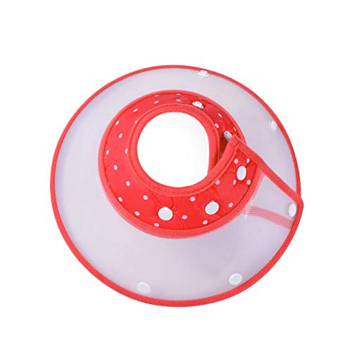 Ciieeo Collar Isabelino Antimordeduras para Perros Talla S Color Rojo Protector Circular Suave y Ligero para Recuperación y Prevención de Heridas Mascotas