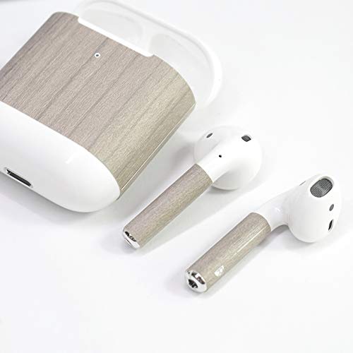 Protective Airpods Case Skin [Front LED Visible] (Airpods Skin + Case Skin)- Thin Printed Wood Grain Scratch Proof Case Decal Protect Sticker Wrap for Apple AirPods 2