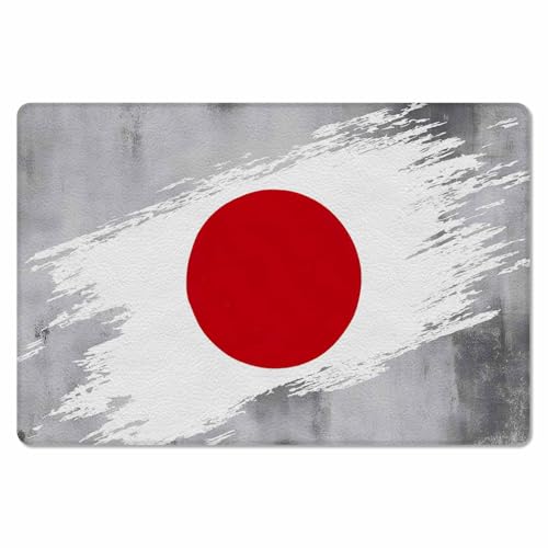 Yubilinco キッチンマット 日本国旗 日の丸 和風 ホワイト マット 合皮 踏み心地いい 撥水 直接拭ける 滑り止め付 保温 キッチン 台所 リビングルーム 部屋 玄関マット お手入れ簡単 直角長方形 丈夫 45×150cm