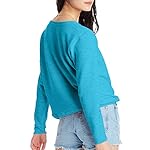Hanes Women's Ecosmart V-Notch Crewneck Sweatshirt, Fleece Pullover Sweatshirt For Women - Image 2