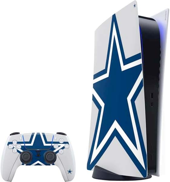 Skinit Decal Gaming Skin Compatible with PS5 Bundle - Officially Licensed NFL Dallas Cowboys Large Logo Design