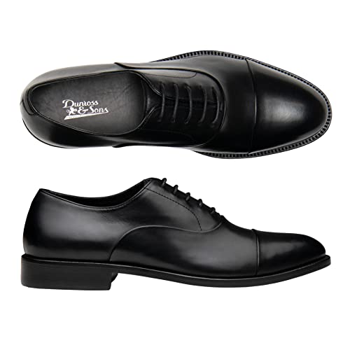 Image of Dunross & Sons Premium Lace-Up Dress Shoes with a Breathable Naturally Leather Lining and Durable Non-Slip Rubber Sole