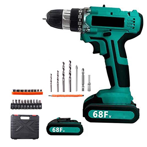 Akku-starker wiederaufladbarer Schraubendreher mit Zubehör-Kit 2 Bohrschrauber mit Variabler Drehzahl zum Schrauben, Befestigen und leichten Bohren von Holz und Kunststoffen