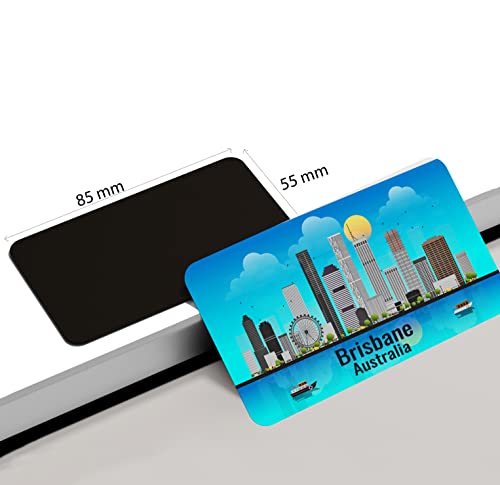 Image of dhcrafts Rectangular Rubber Fridge Magnet /Magnetic Card Blue Australia Brisbane Design Pack of 1 (8.6cm x 5.4cm)