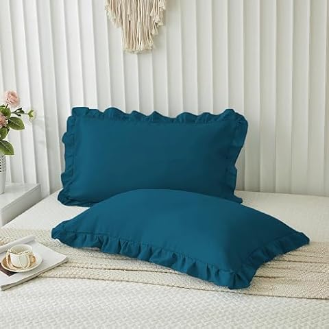 Microfiber Ruffle Pillow Shams Set of 2 Cover
