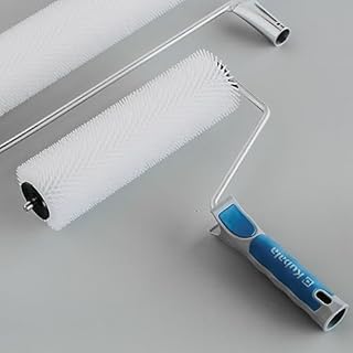 Rullo aeratore a punta per calcestruzzo autolivellante, pavimenti, massetto e lattice, rimuove le bolle d'aria per una finitura liscia del pavimento, larghezza 300 mm e lunghezza punta 40 mm