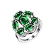 Produktbild RKWEI Ringe Für Smaragdweiß Verkupferter Platin-Clusterdiamant Forest Emerald Diamond Ring @ 7