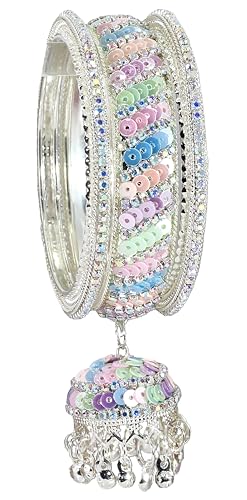 Image of NMII Ethnic Wear Bangles Gold-Tone Alloy with Musical Ghungroo Charms | Women Fashionable Jewelry | Designer Bracelet Bangles For Girls | Viral Kashmiri Chudiya for Weddings, Festivals & Parties