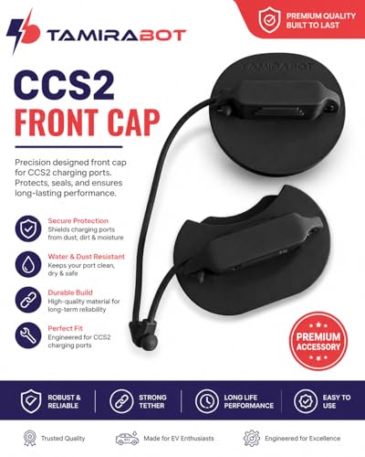 Image of CCS2 Vehicle Inlet Front Protection Cap with Tethered Cord (Black)