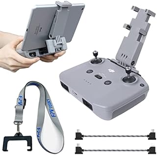 No Disassembly Tablet Holder for DJI Mini 2 Mavic Air 2 / Air 2S Mavic 3 DJI Mini 3 Pro, 7-12 Inch Foldable iPad Mount Holder Pack of Lanyard and 2 Data Cables, DJI Mini 2 Accessories
