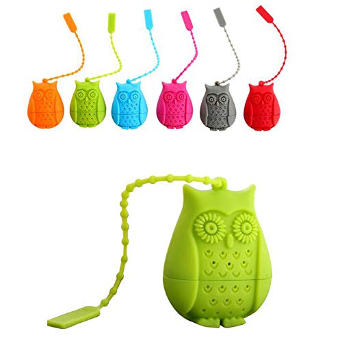 Tvoip 3Pcs Food Grade Silicone Tea Infuser Filter Creative Cartoon Owl Tea Strainer Container Reusable Tea Bags Teapots Accessories