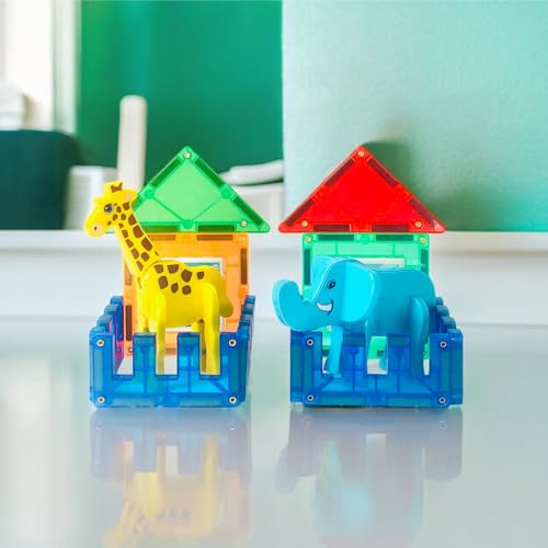 BRINQUEDO BLOCOS MAGNÉTICOS INFANTIL MAGFORMA ZOO ANIMAIS, BRINQUEDO MAGNÉTICO MAIS FOFO, STEAM TOY,