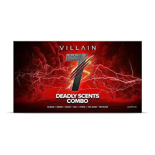 Villain 7 Deadly Scents Trial Pack | Long Lasting Woody, Spicy, Aquatic, Oud EDP - 7x8ml
