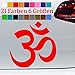 Generisch Om Zeichen Aufkleber Yoga Omm Ohm Symbol AUM Huddhismus Hindu Meditation Sticker in 6 Größen und 21 Farben