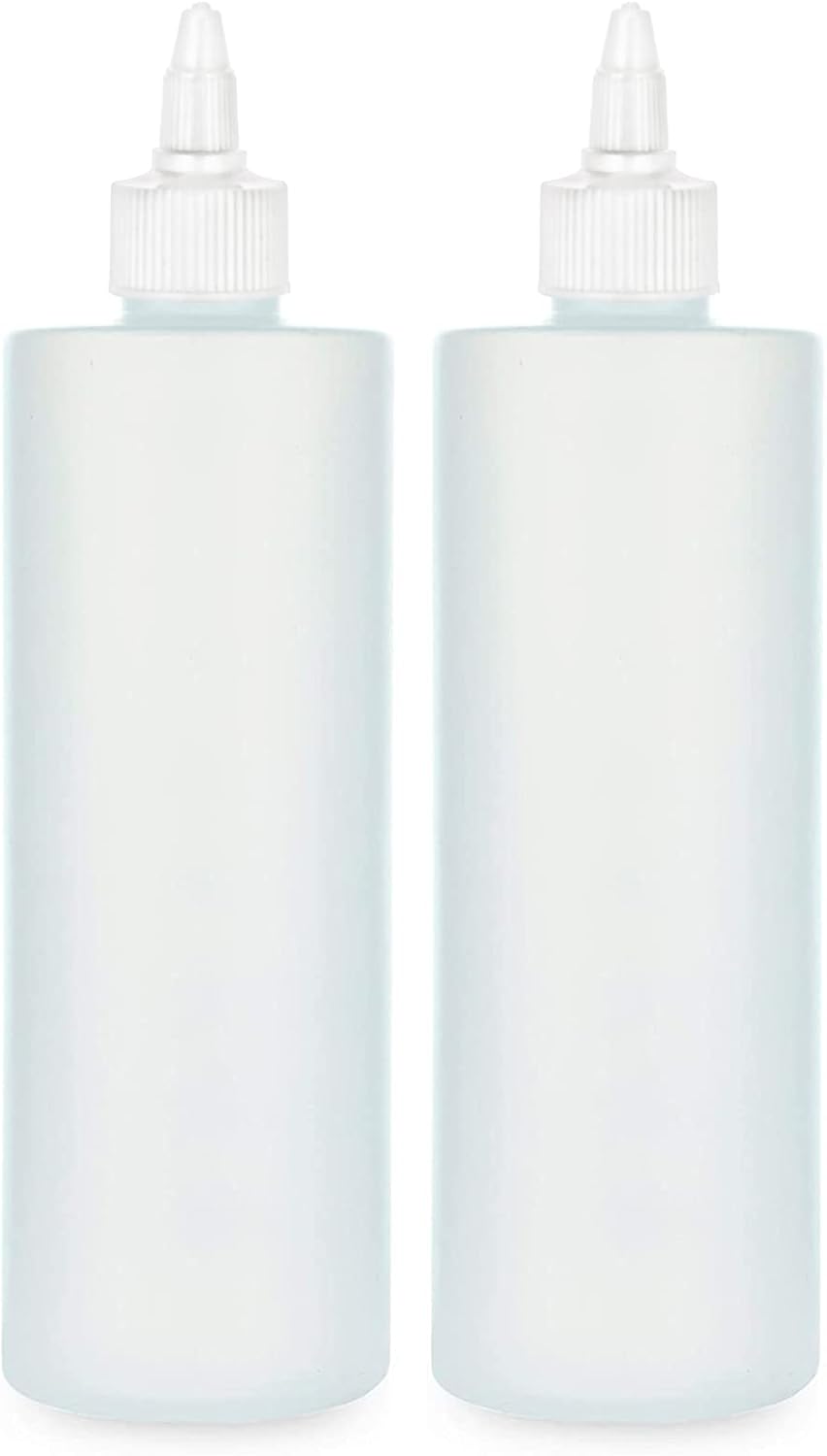 BRIGHTFROM Applicator Bottle for Hair Color, Twist Top, Empty Plastic Squeeze Bottles, Refillable, Open/Close Nozzle - Multi Purpose (12 OZ) 2 PACK : Beauty & Personal Care