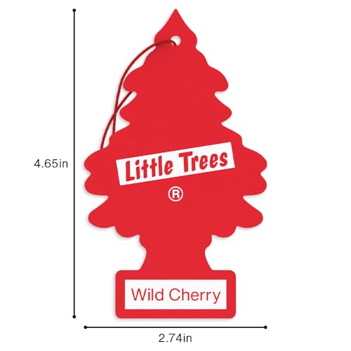 Image of LITTLE TREES Car Air Freshener | Hanging Tree Provides Long Lasting Scent for Auto and Home | 24 Air Fresheners |Wild Cherry