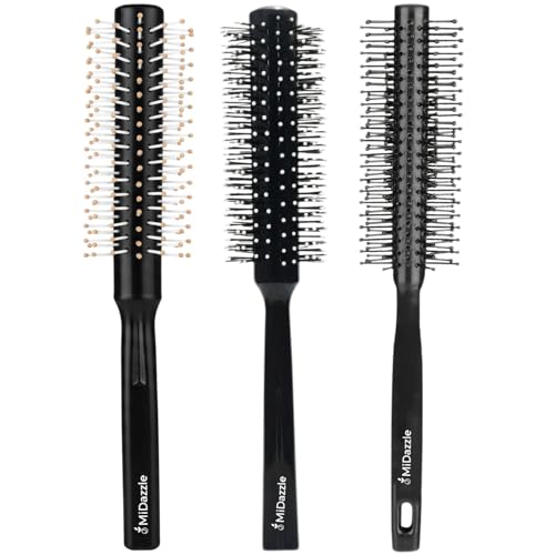 Image of Round Hair Brush for Adding Curls, Volume & Waves in Hair| Men and Women| Hair Volumizer Round Brush| All Hair Types Perfect Tool for Blow Drying (Pack Of 3)