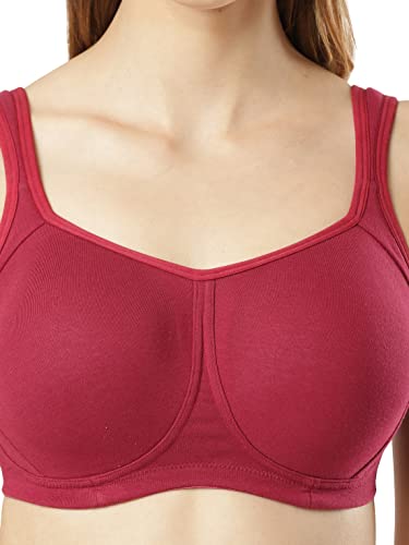 Image of Jockey FE78 Women Wirefree Padded Super Combed Cotton Elastane Stretch Full Coverage Plus Size Bra with Broad Cushioned Fabric Strap