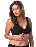 LEADING LADY Meryl Cotton Front-Closure Leisure Bra (110),42C/D/DD,Black
