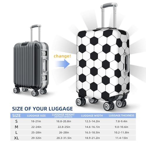 Soccer Ball Print Luggage Covers For Suitcase,Elastic Washable & Stretchable Suitcase Covers For Luggage, Anti-Scratch - Fits 18-32 Inch Luggage-No Luggage Included4