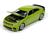 2023 R/T Scat Pack Swinger Sublime Green Metallic Modern Muscle Series 1/64 Diecast Model Car by Auto World 64452-AWSP181A