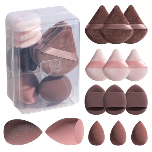 Makeup Sponge Set BS-MALLTriangle Puff 14 Pcs for Liquid, Cream, and Powder, Multi-colored Makeup...