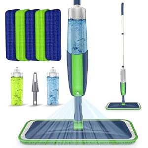 Spray Wet Mops for Floors Cleaning: Hardwood Floor Mop 2 Refillable Bottles