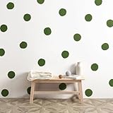 壁紙屋本舗 ウォールステッカー 水玉 ドット アースグリーン ビニールタイプ Sサイズ 約10cm 5pcs 水彩 はがせる シール式 追加購入