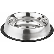 Printed Bowl 23.6 fl oz Anti-Skid Food and Water Dog Bowl | Stainless Steel Bowl for Dogs and Cats | Dog Water and Food Bowl | Dog Feeding Bowl Silver