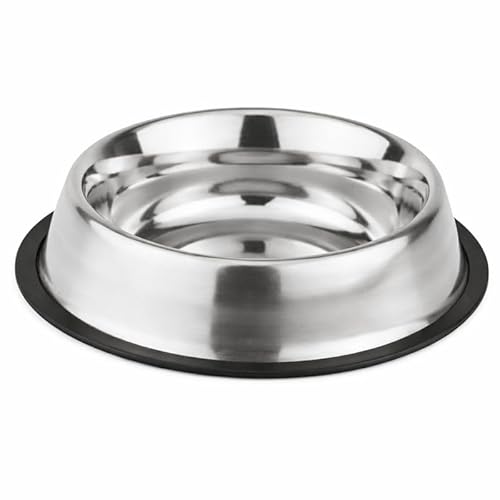 Pawpourri Printed Bowl 23.6 fl oz Anti-Skid Food and Water Dog Bowl | Stainless Steel Bowl for Dogs and Cats | Dog Water and Food Bowl | Dog Feeding Bowl (Silver)