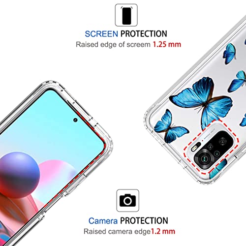 Coque Redmi Note 10S incassable transparente motif papillon