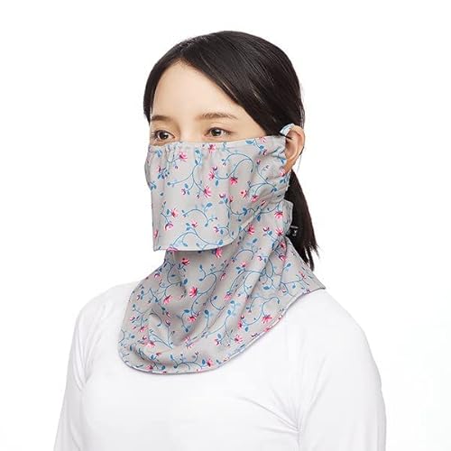 PDP 息苦しくない 繰り返し 洗える 日よけ UVカット 日焼け 防止 対策 予防 マスク フェイスマスク フェイスカバー PTA-M09 ライトグレー