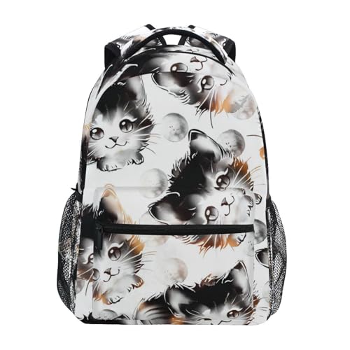 Sac à dos pour enfant chat mignon abstrait daypack décontracté 29x40cm quotidien