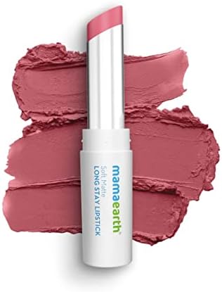 Mamaearth Soft Matte Long Stay Lipsticks with Jojoba Oil & Vitamin E for 12 Hour Long Stay - 04 Berry Nude - 3.5 g