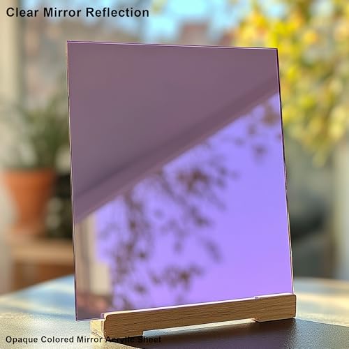 Image of 8x8 Inches Purple Mirror Acrylic Sheet - 2 Pcs Reflective Acrylic Panel for DIY Crafts, Home Decor & More (20x20 cm)