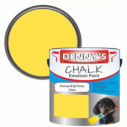 Premium Interior Wall & Furniture Chalk Paint – Primrose Bright Sunny Yellow – Rich Matt Finish, Durable & Washable, Low Odour, Ideal for Living Rooms, Bedrooms & Hallways (250ML Tin)