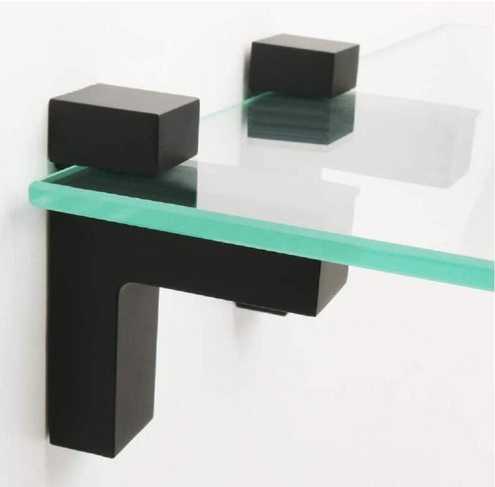 Fixation murale solide avec charnière de porte en verre et support d'étagère bois réglable