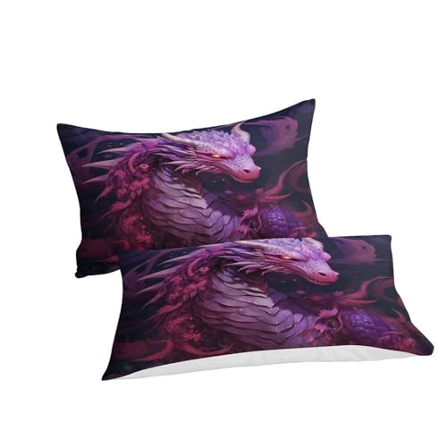 Parure housse de couette dragon 3D 200x200 en microfibre douce