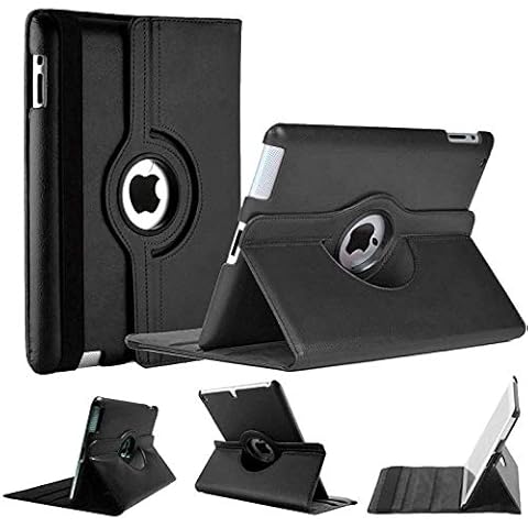iPad Case, World Biz [Wallet Case] Shockproof PU Leather Book Style Flip Folio 360° Rotating Total Protection Cover With Folding Stand Function. (iPad Air 4-10.9" (2020), Black) Cover