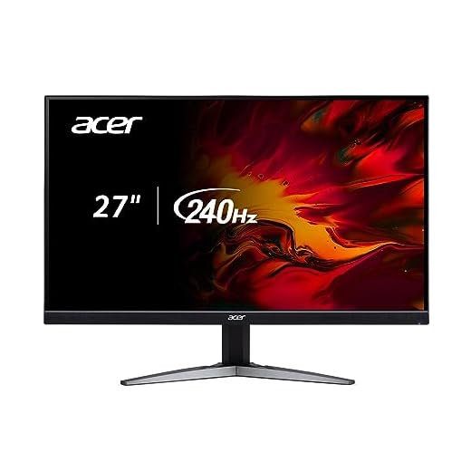 Acer Nitro 27" WQHD 2560 x 1440 PC Gaming Monitor | AMD FreeSync Premium | Up to 240Hz Refresh | Up to 0.5ms HDR350 | DCI-P3 90% | 1 x Display Port 1.4 & 2 x HDMI 2.1 | KG271U Xbmiipx