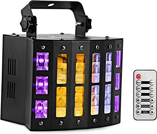 DJ Lights, OPPSK 48W RGBW Stage Light with Strobe Effect Black Lights Sound Activated by Remote and DMX Control for Church Club Show Wedding Birthday Stage Lighting