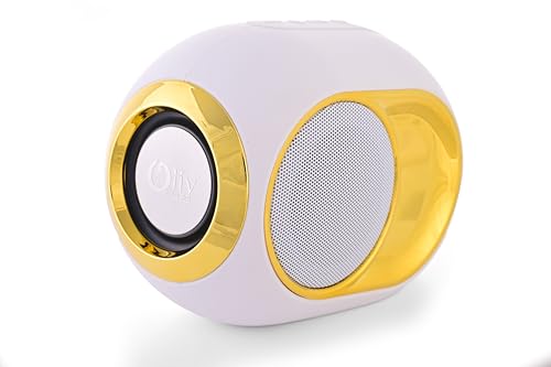 Image of Smart Wireless Speaker Water Resistance, Wireless Bluetooth Speaker TWS Feature, Up to 6H Playtime, Wireless Sound Box Stereo Surround Music Bass Speaker Outdoor Speakers (White-Gold)