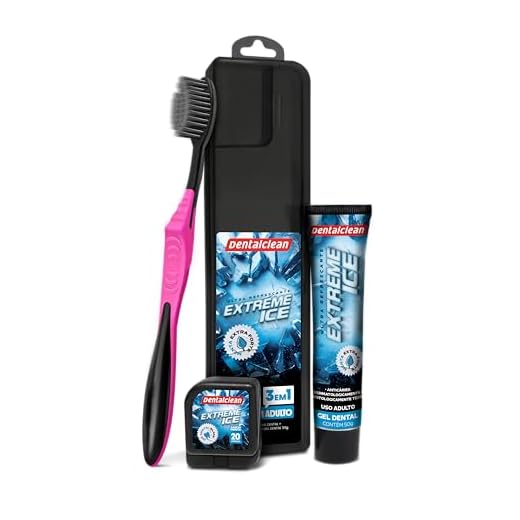 Dentalclean Kit Extreme Ice: Gel Dental 50g Com Flúor + Escova Macia + Fio Dental 20m com Estojo, Rosa