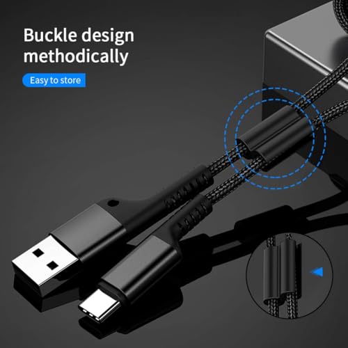 Image of Unbreakable 3A Fast Charging Coil Braided USB to Type C Cable for Smartphones, Tablets & other Type C devices, 480Mbps Data Sync, Car Home & office Use (Black) - 1m