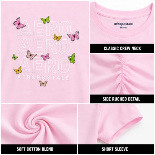 Image of Girls T Shirts - Soft Cotton Blend Short Sleeve Cute Graphic Tees - Classic Crewneck Logo Tee Girls Shirts (Sizes: 7-16)
