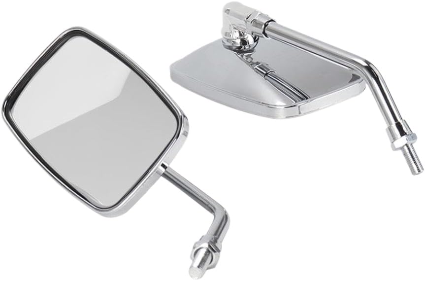 Universal Rectangle Motorcycle Rearview Mirrors 10mm Bolt Thread Compatible With Motorbike Scooter E Bike