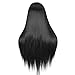 Quantum Love Wigs Long Natural Straight Middle Part Natural Black Color Wig Heat Resistant Realistic Synthetic Daily Party Cosplay Halloween Daily Party Use Wig