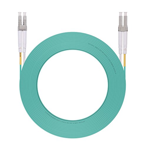 Image of OM3 LC to LC Fiber Patch Cable, 15m 10Gb Multi-Mode Jumper Duplex LC-LC UPC 50 /125um, LSZH, Fiber Optic Cord for 10G /1G MMF SFP Transceiver, Networks and More, 15-Meter(49.2ft), Green