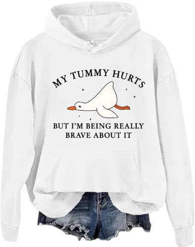My Tummy Hurts But I'm Being Really Brave About It Hoodie